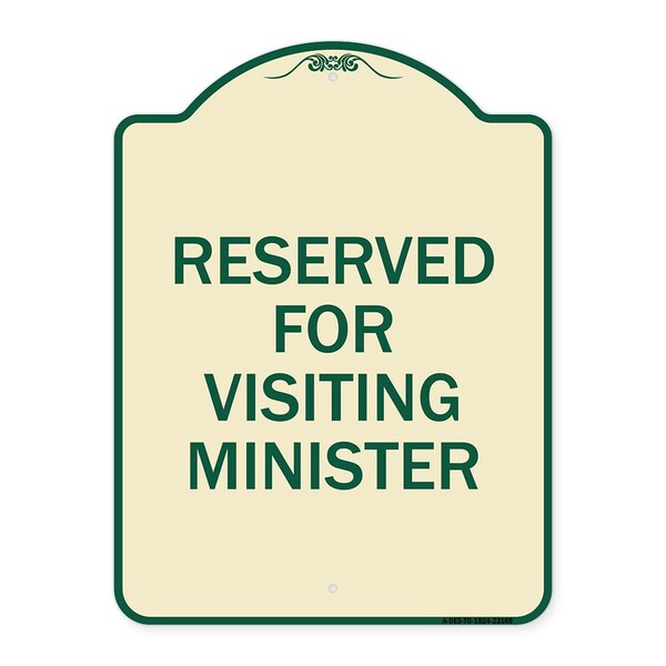 Reserved for Visiting Ministers Heavy-Gauge Aluminum Architectural Sign, 24" x 18", TG-1824-23168
